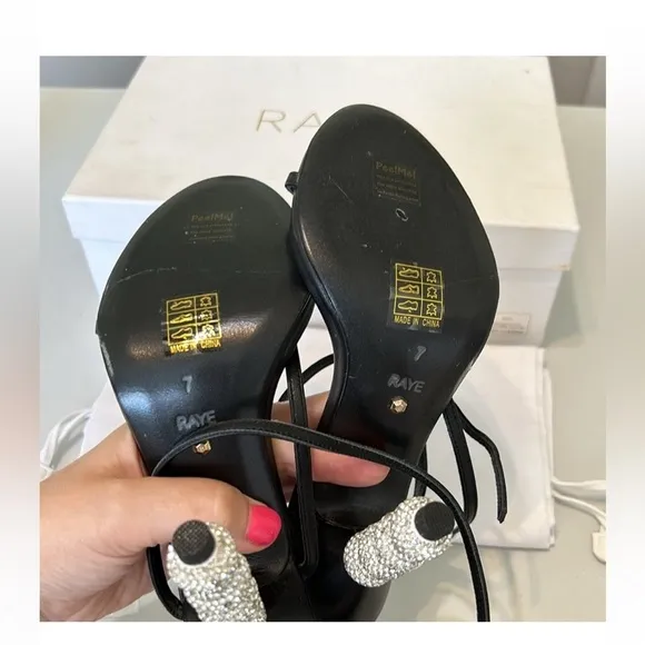 Revolve Raye Ax  high Heels  Sandals in Black Sz 7