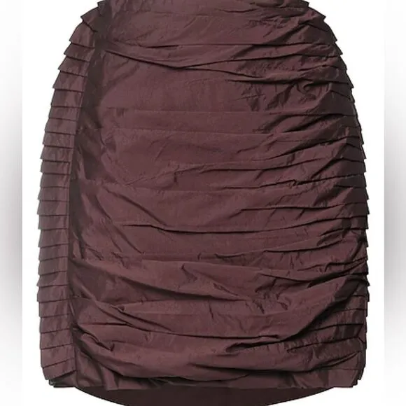 RÓHE | Denia Women's Bown Denia Taffeta Pleated Mini Skirt Size 4 NWT $345
