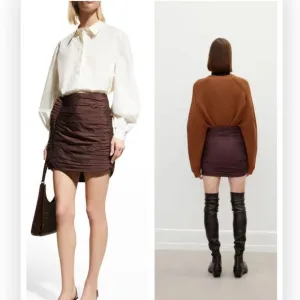 RÓHE | Denia Women's Bown Denia Taffeta Pleated Mini Skirt Size 4 NWT $345