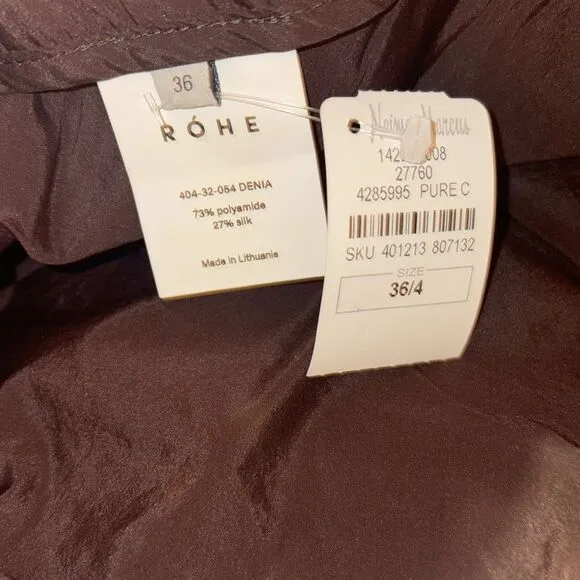 RÓHE | Denia Women's Bown Denia Taffeta Pleated Mini Skirt Size 4 NWT $345
