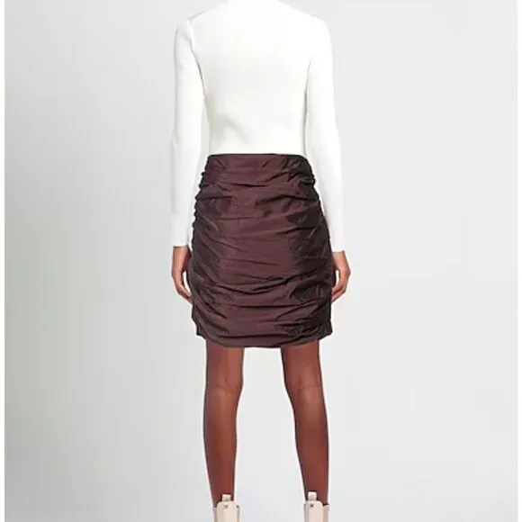 RÓHE | Denia Women's Bown Denia Taffeta Pleated Mini Skirt Size 4 NWT $345