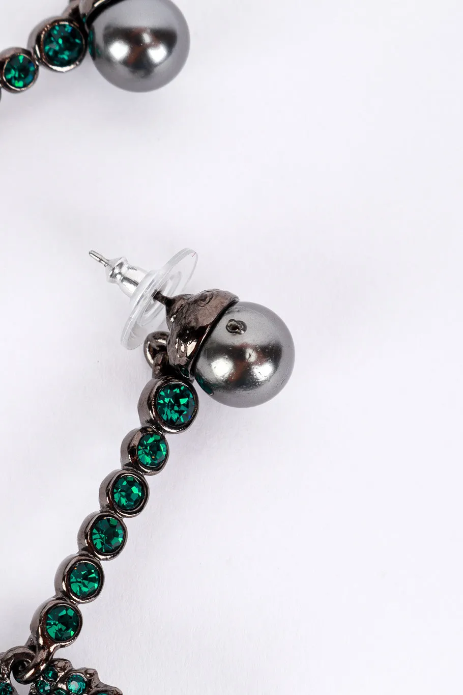 Rhinestone Heart Leaf Drop Earrings