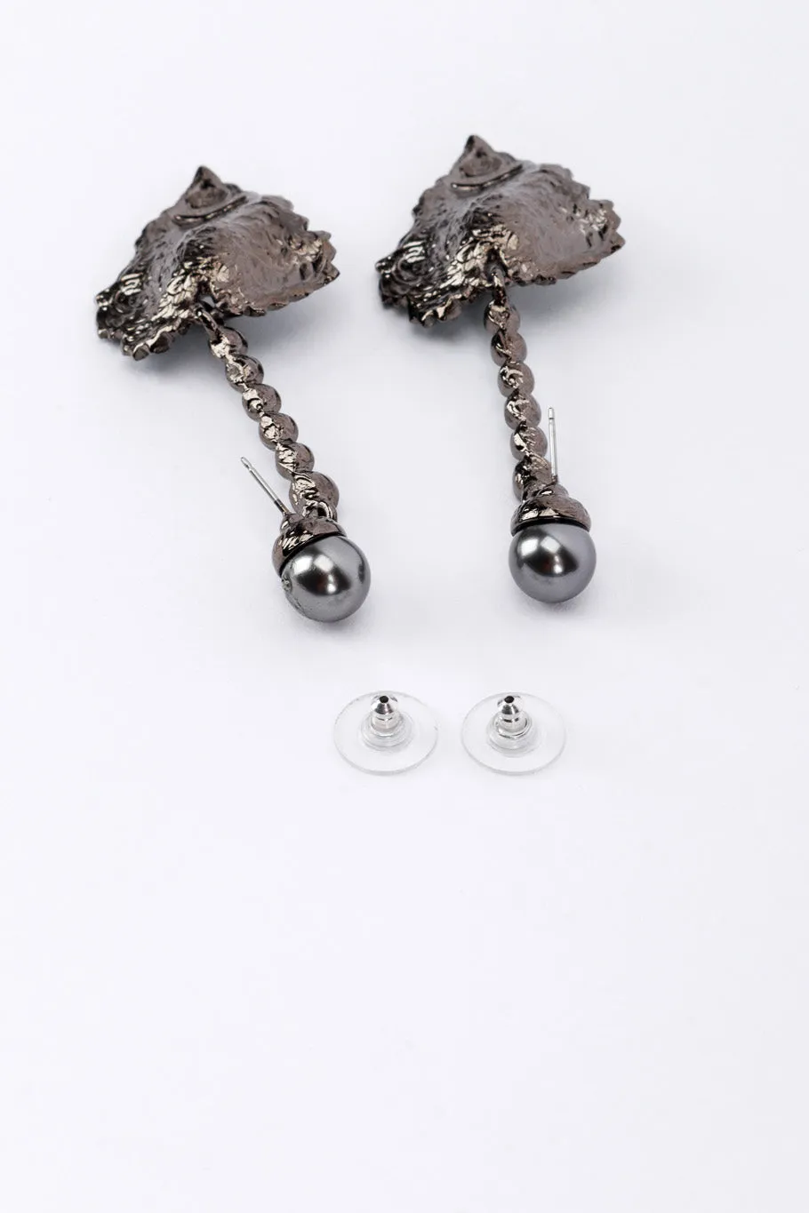 Rhinestone Heart Leaf Drop Earrings