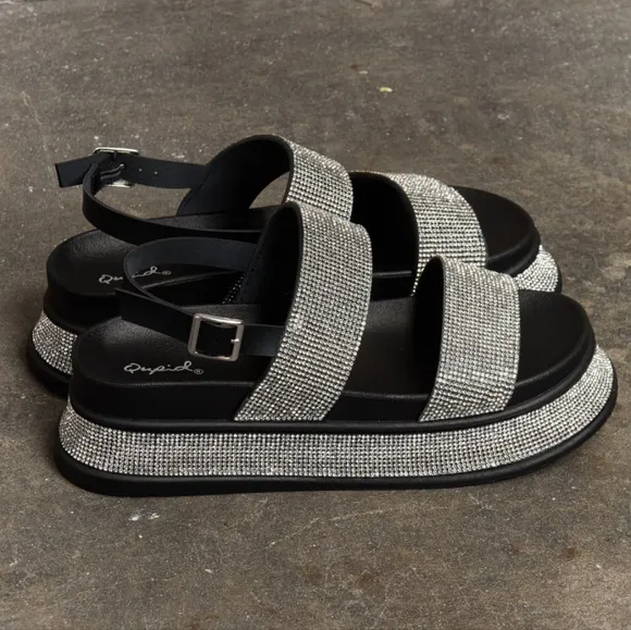 Rhinestone Platform Slingback Sandal