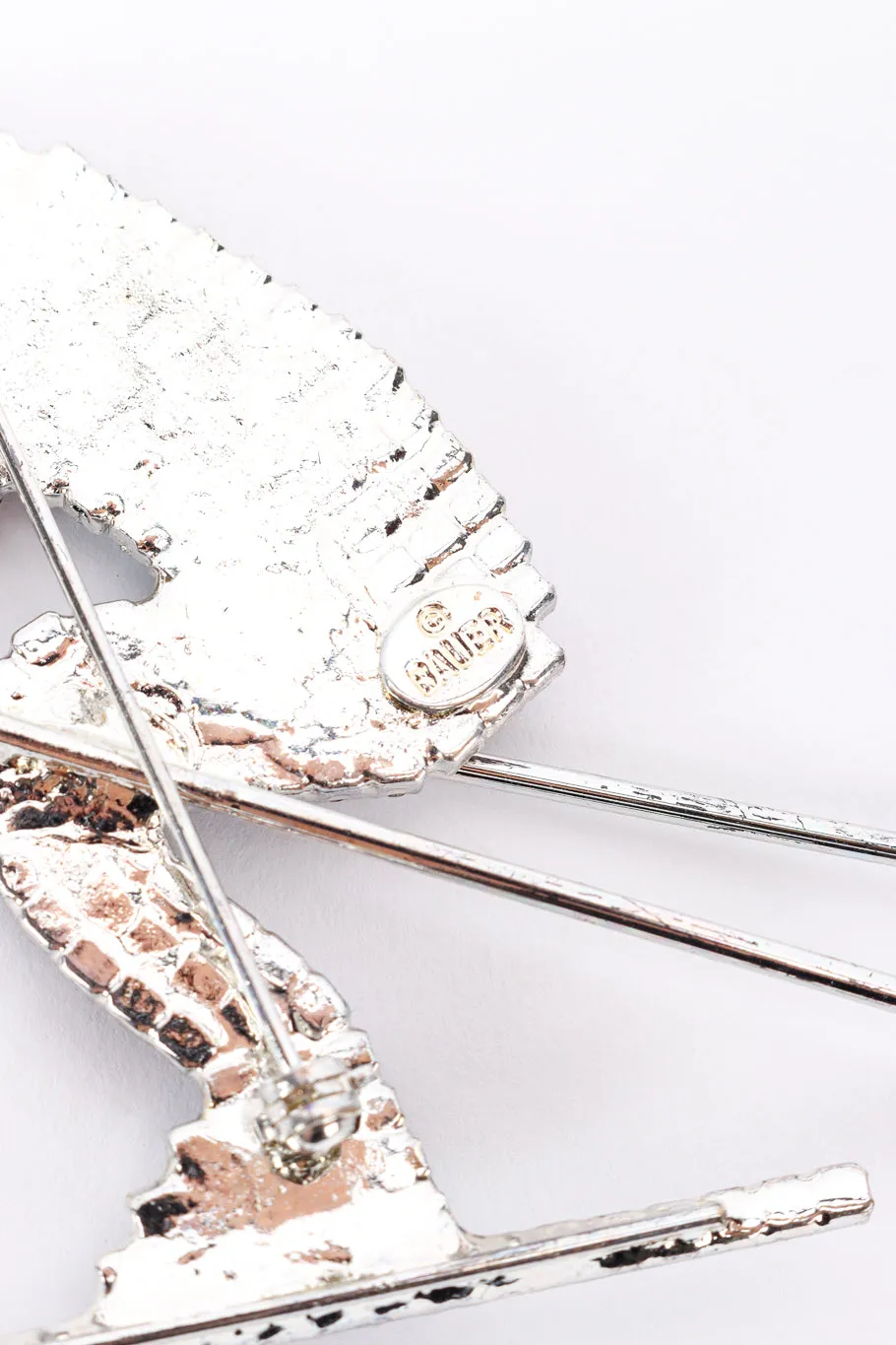 Rhinestone Skier Brooch