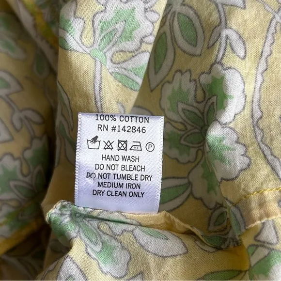 Rhode Dotty Off-the-Shoulder Yellow Green Floral Tiered Ruffle Eden Dress Size M