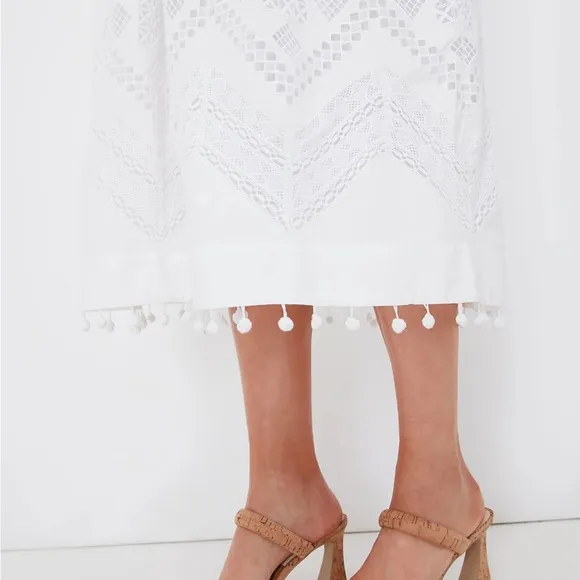 RHODE | White Heart Eyelet Malaya Skirt