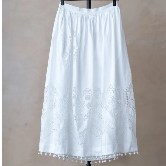 RHODE | White Heart Eyelet Malaya Skirt