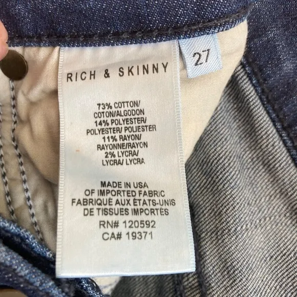 Rich &amp; Skinny cut off  denim Jean shorts size 27