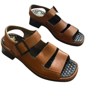 Rieker Vintage Antistress Brown Leather Sandals size 39