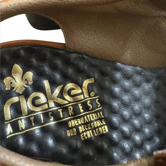 Rieker Vintage Antistress Brown Leather Sandals size 39