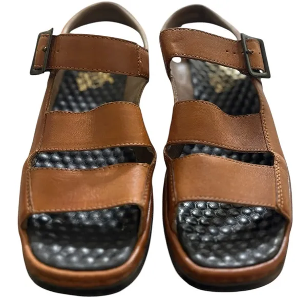 Rieker Vintage Antistress Brown Leather Sandals size 39