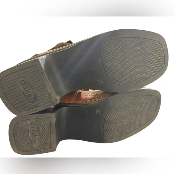 Rieker Vintage Antistress Brown Leather Sandals size 39