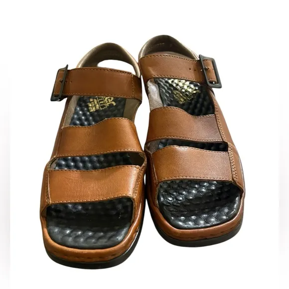 Rieker Vintage Antistress Brown Leather Sandals size 39