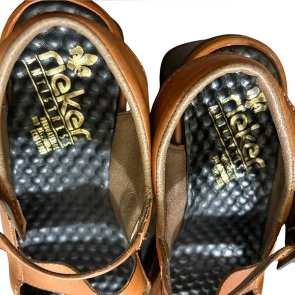 Rieker Vintage Antistress Brown Leather Sandals size 39