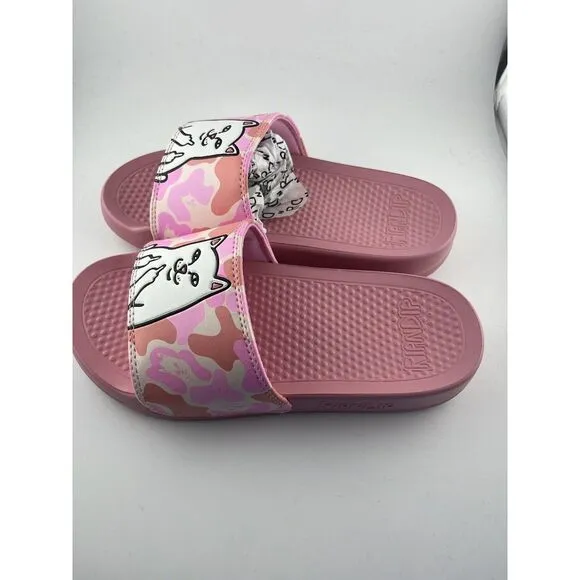 RIPNDIP‎ Lord Nermal Cat Slide Sandals Pink Camo Mens 4
