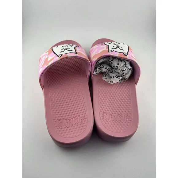 RIPNDIP‎ Lord Nermal Cat Slide Sandals Pink Camo Mens 4