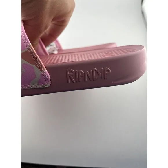 RIPNDIP‎ Lord Nermal Cat Slide Sandals Pink Camo Mens 4
