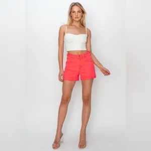 RISEN Full Size High Rise Cuffed Denim Shorts 10010085304