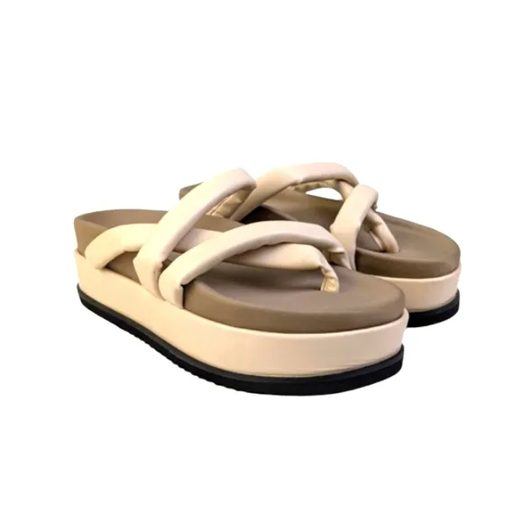 ROAM Asymetrical Stack Sandals EUC $185 Size 8/8.5    S3304