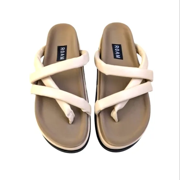 ROAM Asymetrical Stack Sandals EUC $185 Size 8/8.5    S3304
