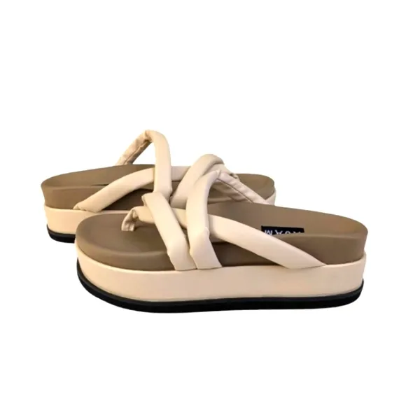 ROAM Asymetrical Stack Sandals EUC $185 Size 8/8.5    S3304