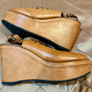 Robert Clergerie Brown Leather Sandals Platform, size 37.5