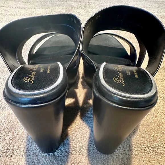🤎Robert Clergerie Paris Black With Bronze Wedge Sandals - Size 39.5 - New🤎