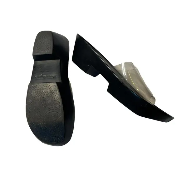 Robert Clergerie Sandals Pvc‎ Clear Slides Platform Black