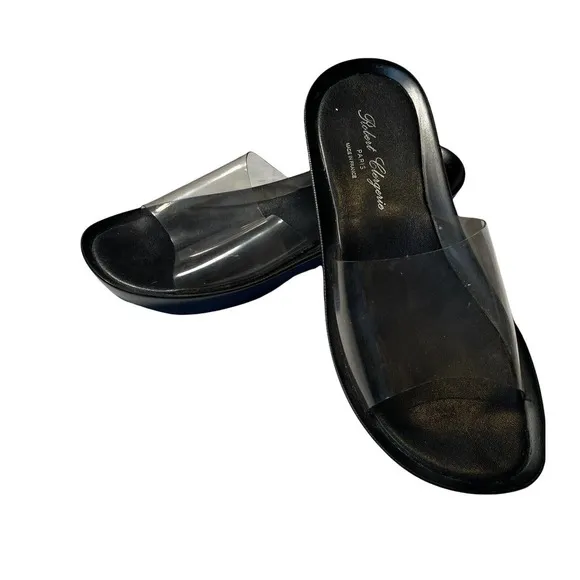 Robert Clergerie Sandals Pvc‎ Clear Slides Platform Black