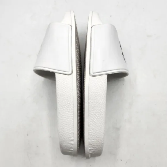 Roberto Cavalli Women Logo Pool Slides Sandals In White Size 6
