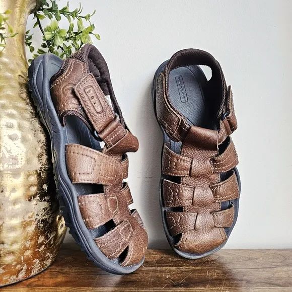 Rockport Genuine Leather Men's Fisherman Brown Sandals Size 7.5M