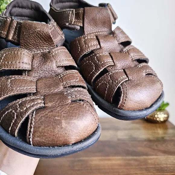 Rockport Genuine Leather Men's Fisherman Brown Sandals Size 7.5M