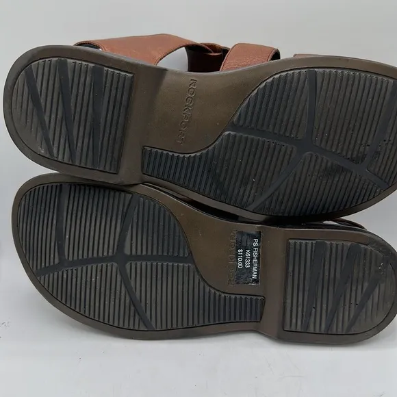 Rockport men’s brown leather fisherman sandals, size 9