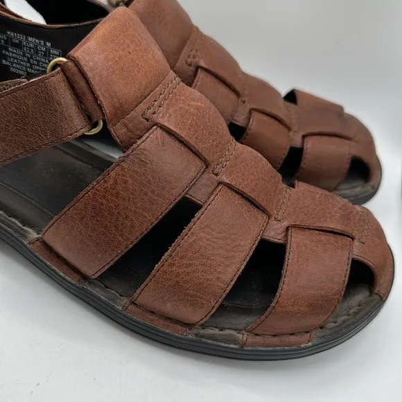 Rockport men’s brown leather fisherman sandals, size 9