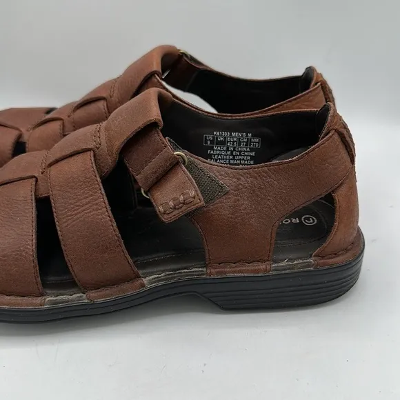 Rockport men’s brown leather fisherman sandals, size 9