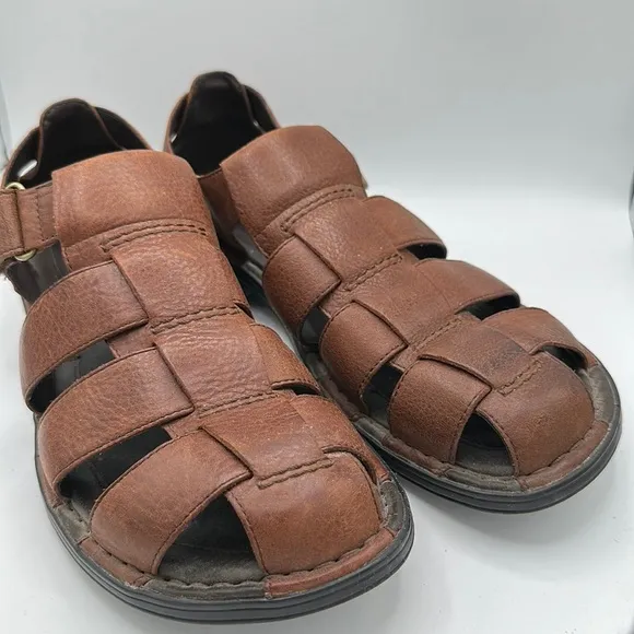 Rockport men’s brown leather fisherman sandals, size 9