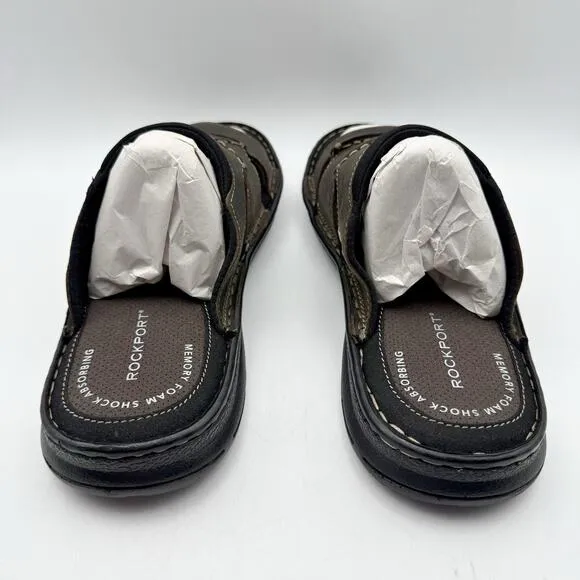 Rockport Mens Darwyn Slide Sandal US 8M EU 41 Brown Leather NIB
