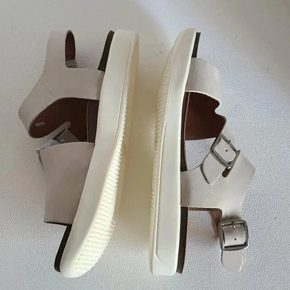 Rockport Women's Kells Bay Asym Sandals IVORY LEATHER Size 10M NEW