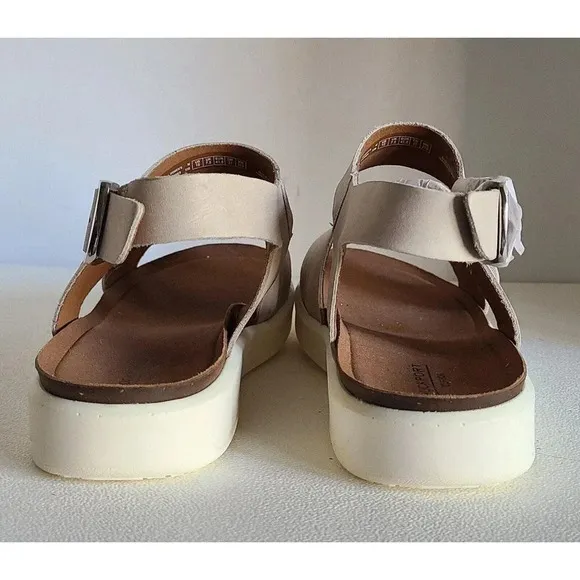 Rockport Women's Kells Bay Asym Sandals IVORY LEATHER Size 10M NEW