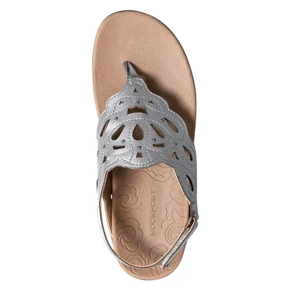Rockport Women's Ridge Slingback Sandals Silver Size 8 1/2