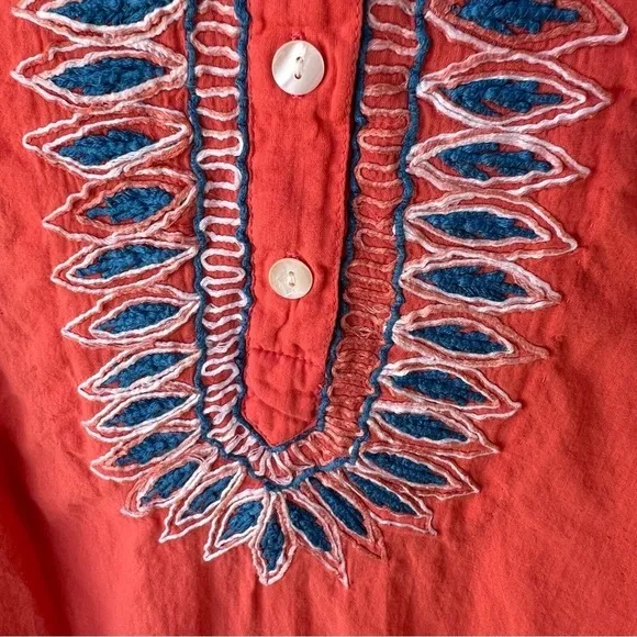ROLLER RABBIT KURTA EMBROIDERED LONG DRESS WITH POCKETS SIZE XL