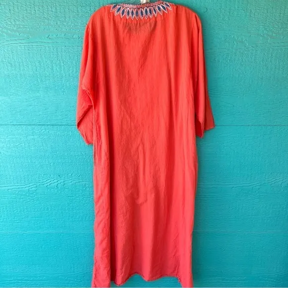 ROLLER RABBIT KURTA EMBROIDERED LONG DRESS WITH POCKETS SIZE XL