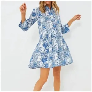 RO'S GARDEN Exclusive Blue Leticia Deauville Mini Dress NWT