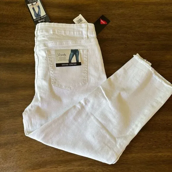 Royalty Vintage High Rise Slim Straight Cropped Jeans NWT