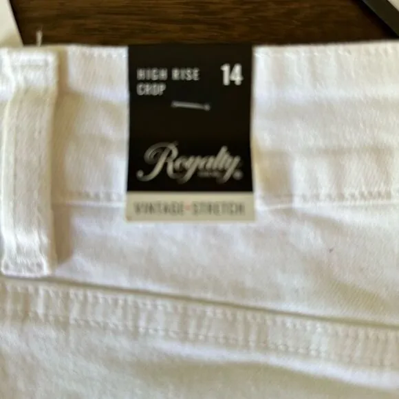 Royalty Vintage High Rise Slim Straight Cropped Jeans NWT