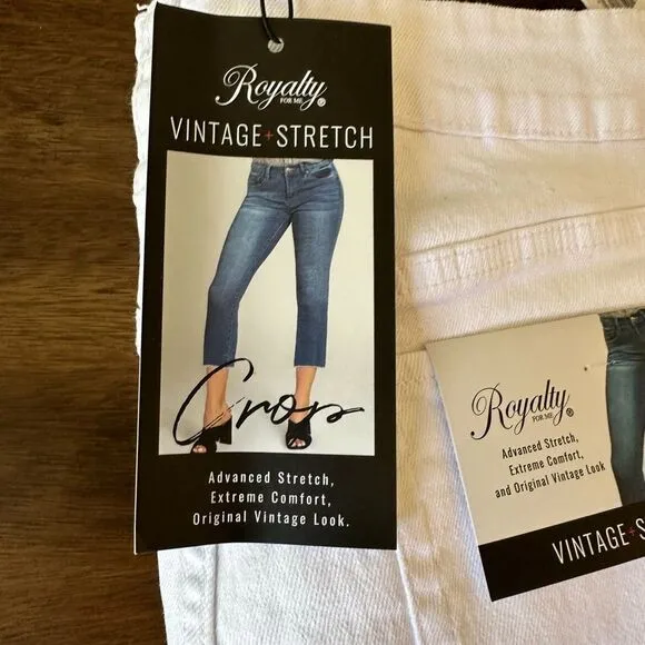 Royalty Vintage High Rise Slim Straight Cropped Jeans NWT