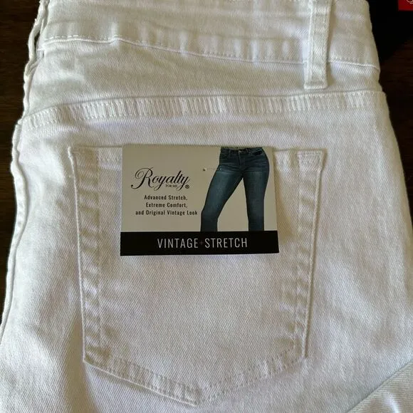 Royalty Vintage High Rise Slim Straight Cropped Jeans NWT