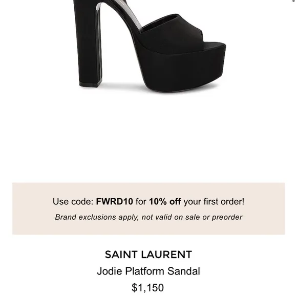 Saint Laurent Black Farrah 80 Platform Sandals