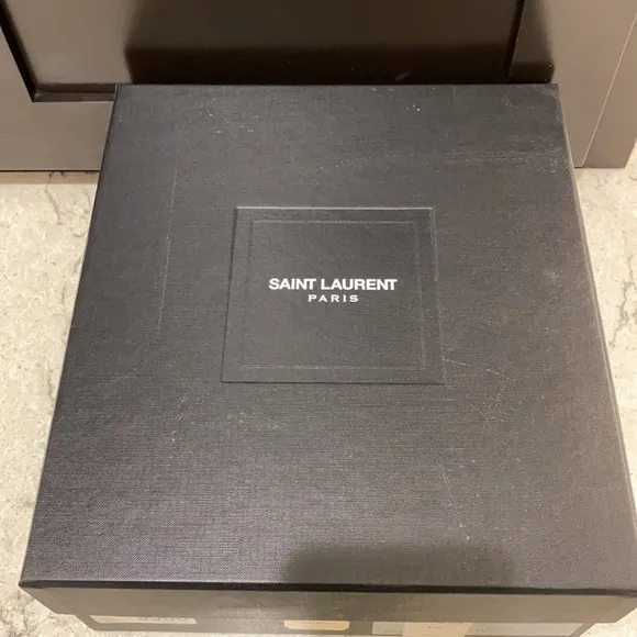 SAINT LAURENT Patent Tribute 75 Platform Sandals
